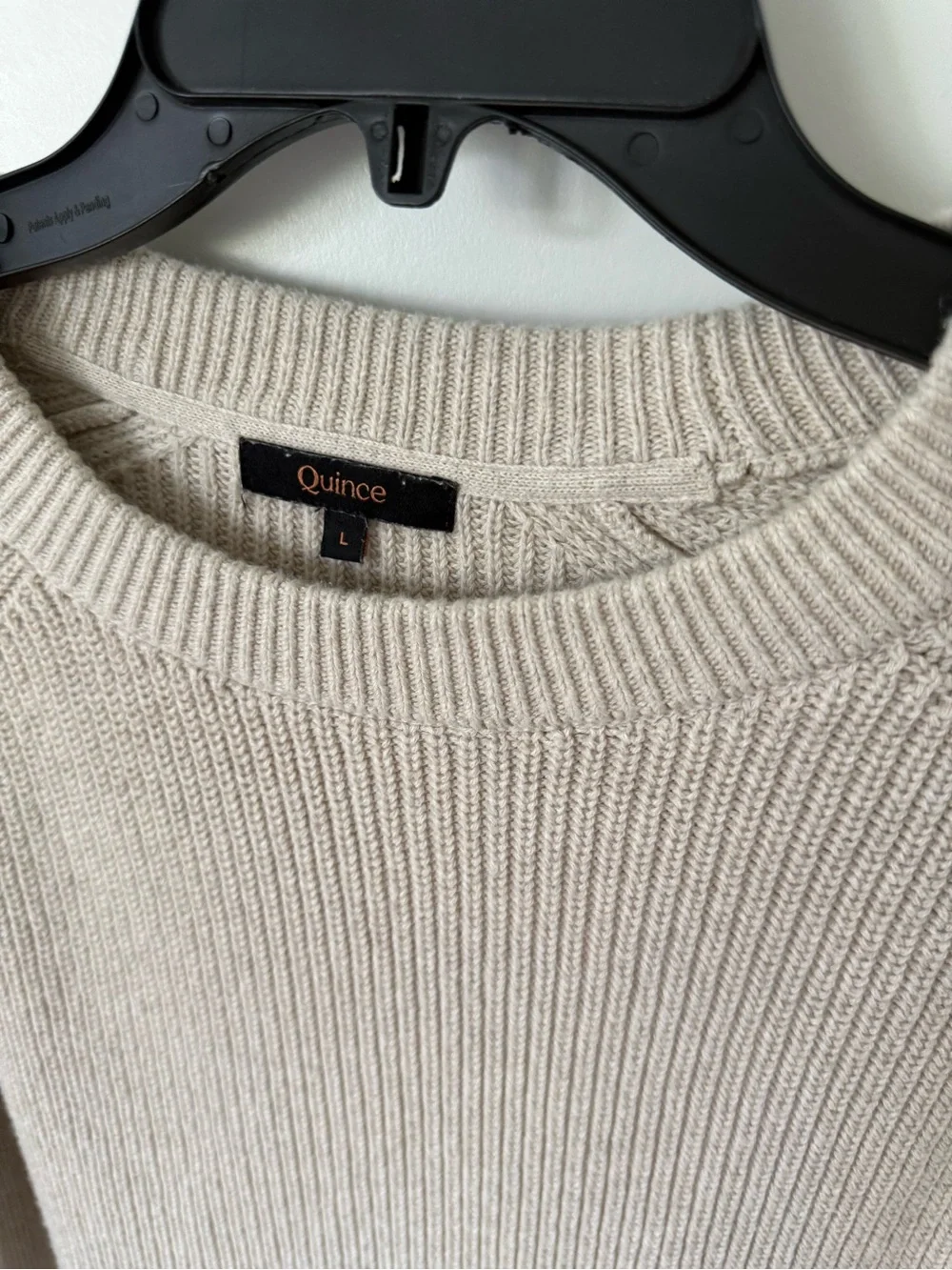 Quince Men’s Organic Cotton Ribbed Stitch Crewneck Sweater Size Large